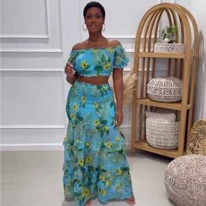 Floral Maxi Skirt Set